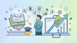 illustration representing financial literacy for beginners and basic money management skills