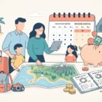 illustration showing how to plan a family vacation on a budget