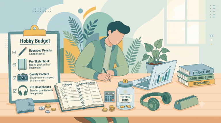 illustration representing personal finance for students and money management