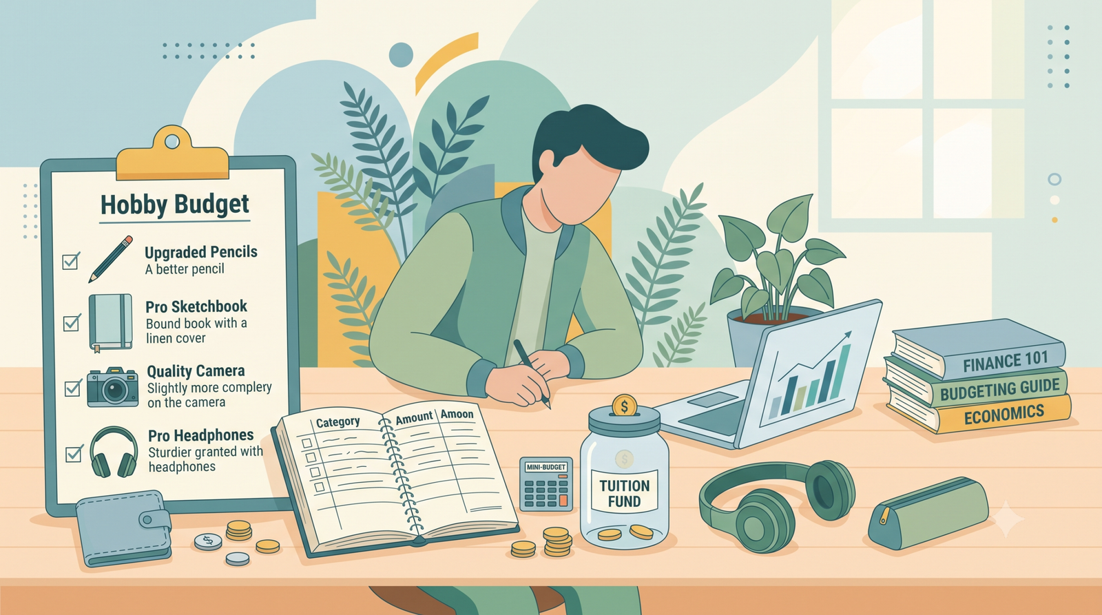 illustration representing personal finance for students and money management