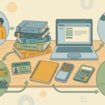 illustration showing ways to save money on textbooks and school supplies