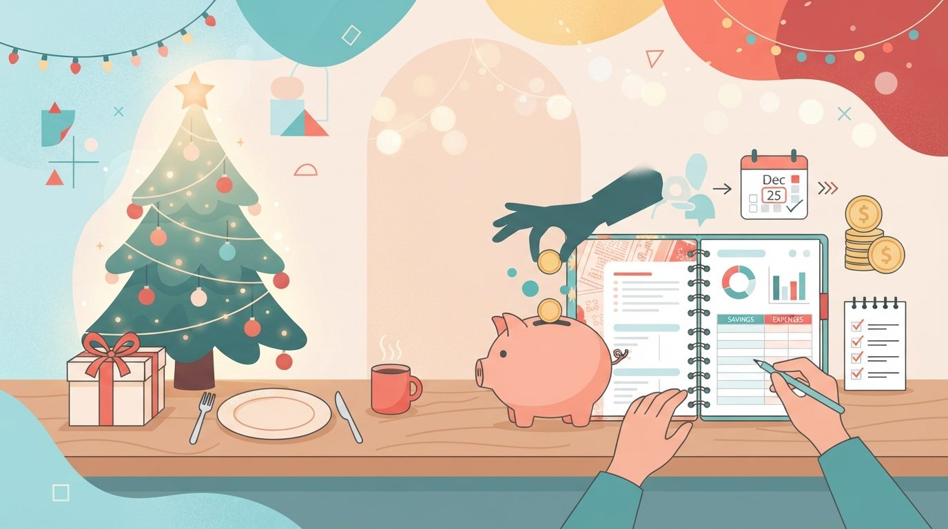 illustration showing how to budget for the holidays without overspending