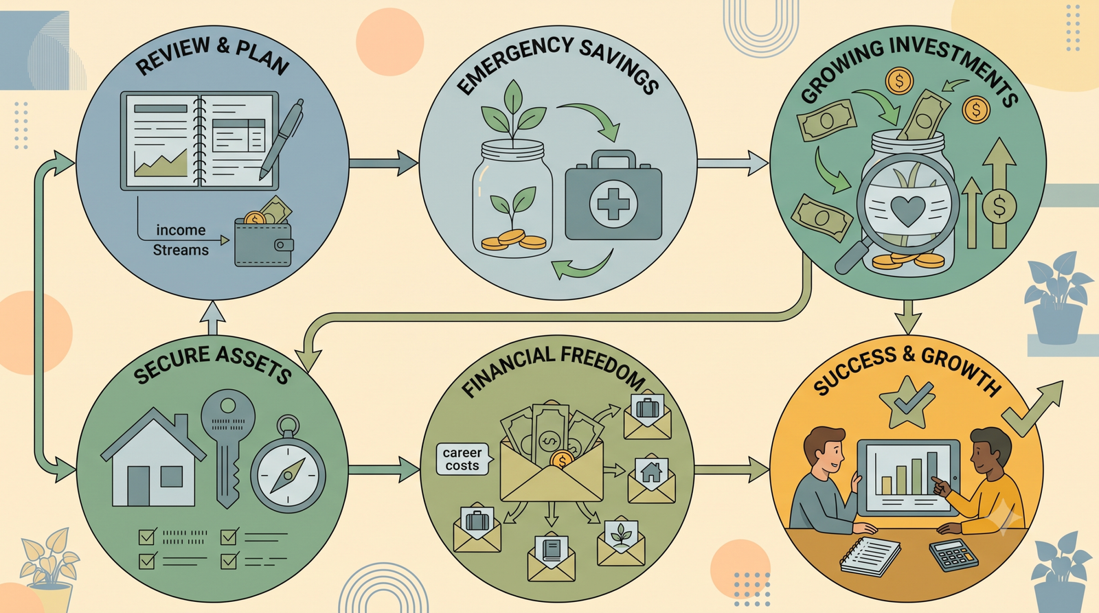 illustration representing financial goals and personal money planning