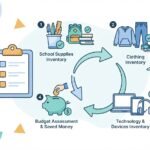 illustration showing how to budget for back-to-school shopping
