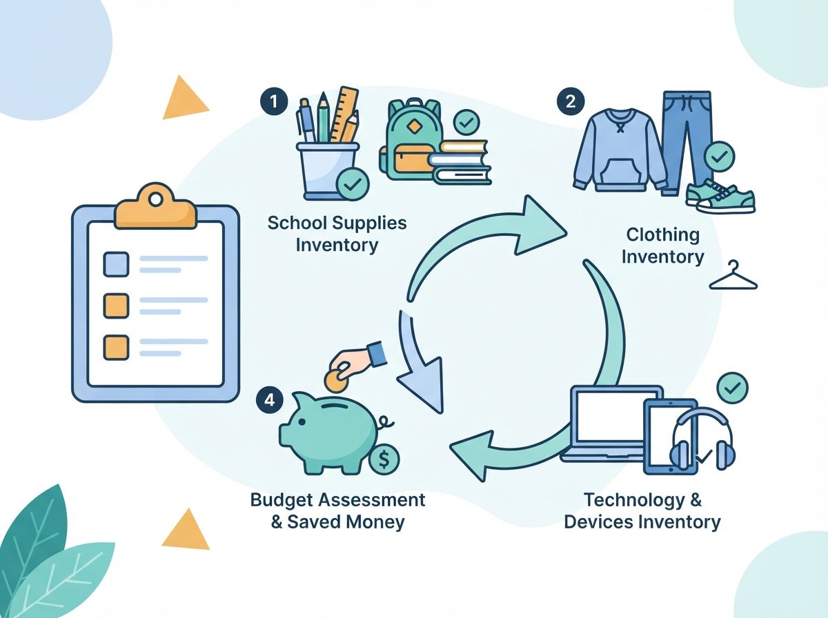 illustration showing how to budget for back-to-school shopping